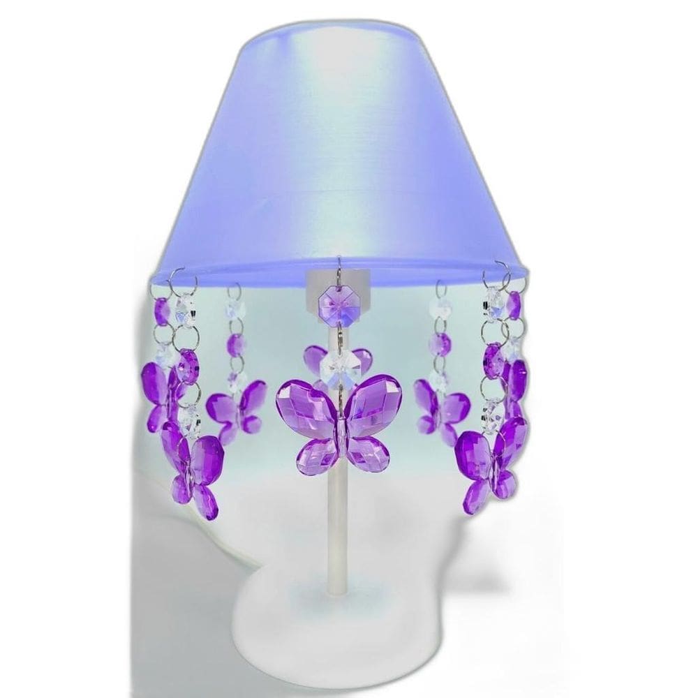 Luminária Para Quarto De Menina Decoração Lilás E Abajur