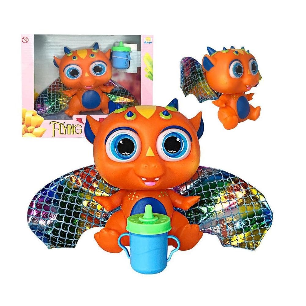 Bebê Dragão Flying Baby com Asas Laranja