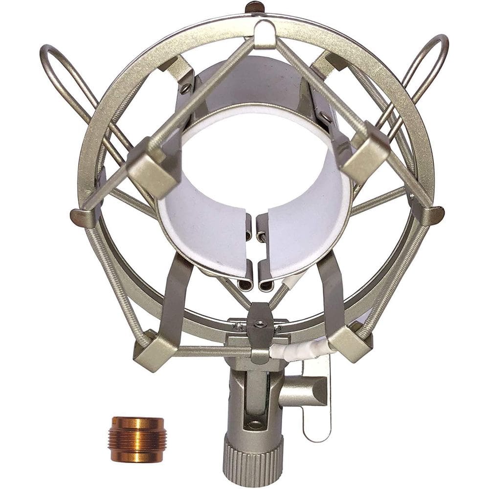 Shockmount Microfone Direc Em Metal Cor Champagne - 1Un.