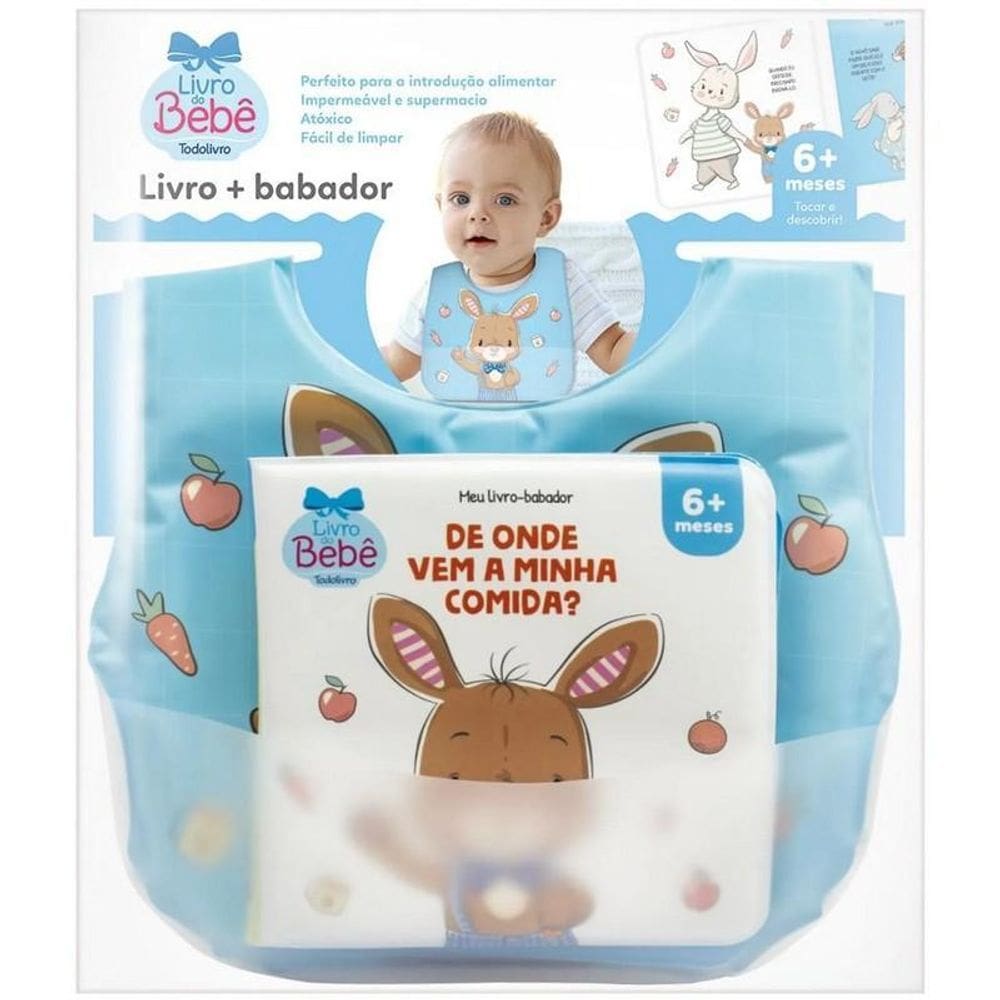 Livro Meu Livro-Babador - De Onde Vêm Minha Comida - Azul