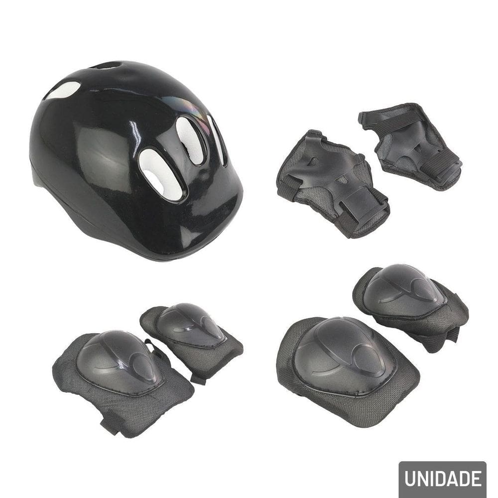 KIT de Proteção Radical Infantil 7 Pçs Preto - Tudo em Caixa