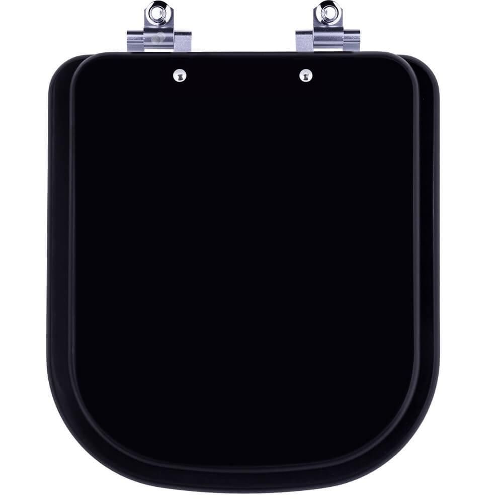 Assento Sanitário Laqueado Soft Close Debba Matte Black para vaso Roca