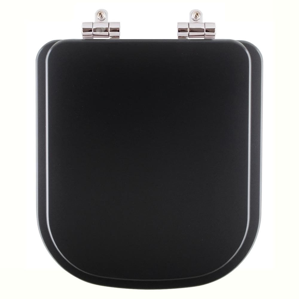 Assento Sanitário Poliester Soft Close Debba Matte Black para vaso Roca