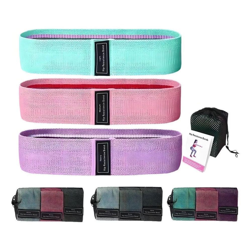 Kit 3 Faixas Elásticas Exercícios Musculação Resistencia