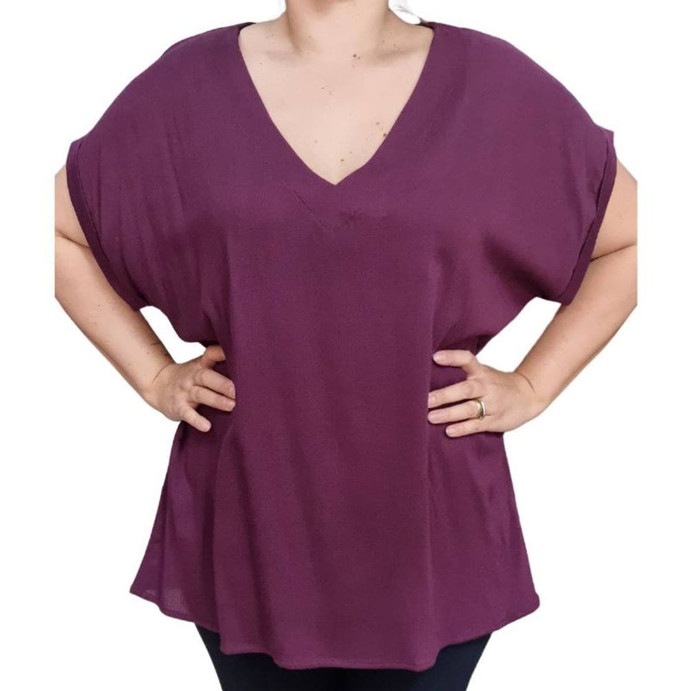Blusa Feminina Rodher MC Básica Plus Size Vinho