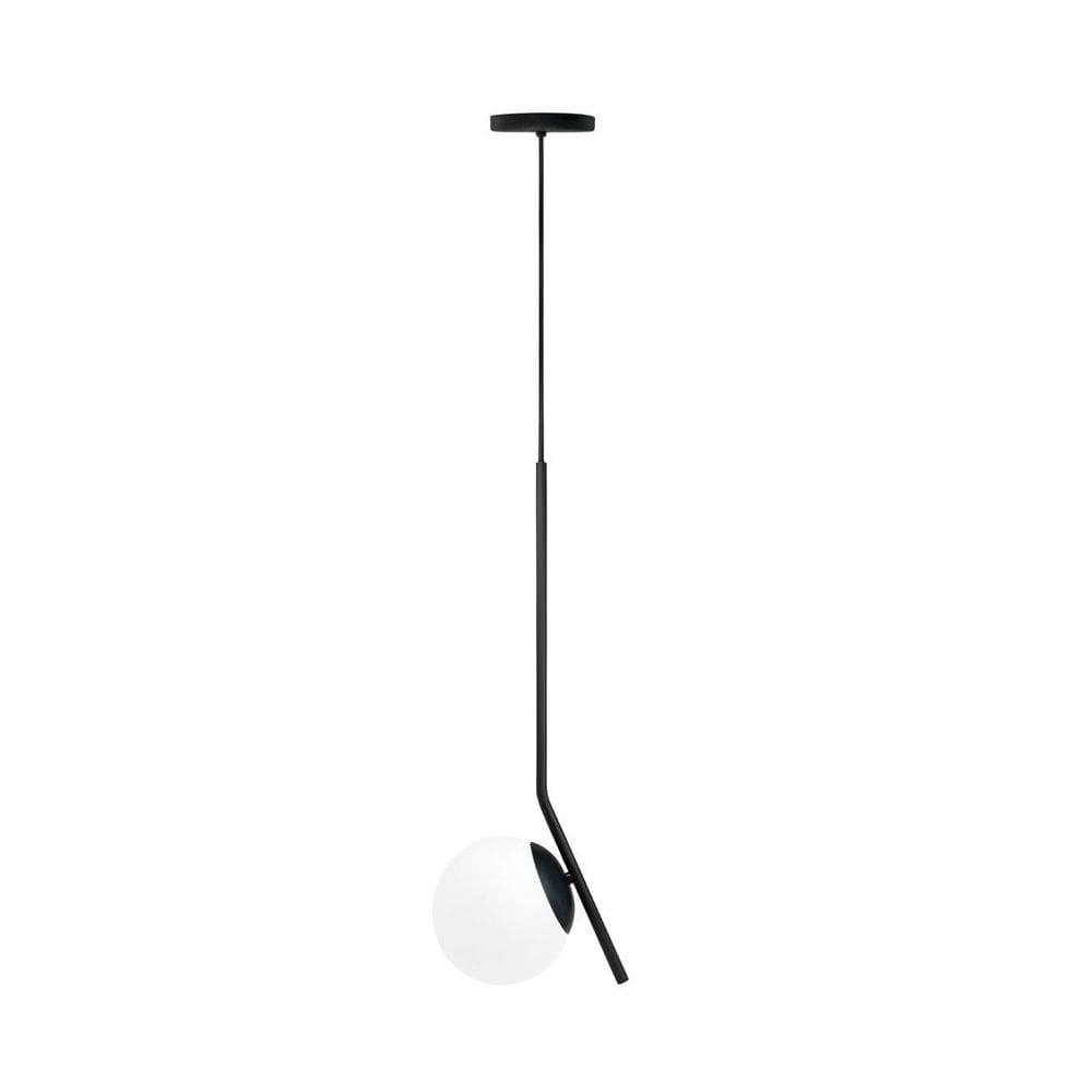 Lustre Pendente Haste Inclinada Globo Jabuticaba - Preto
