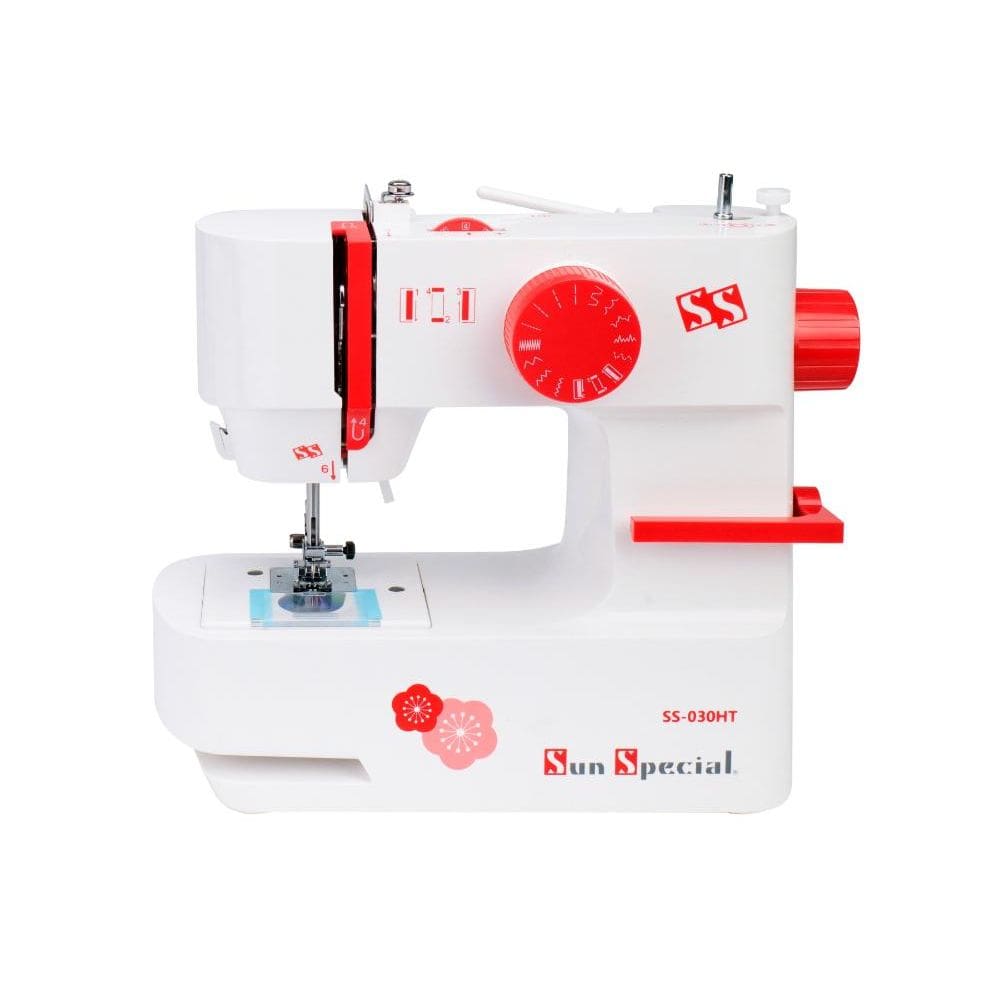 Máquina Costura Doméstica SS030-HT Autovolt Mecânica Branca Com Vermelho - Sun Special