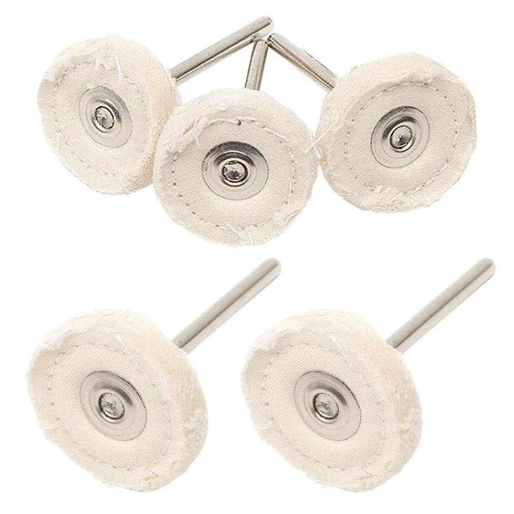 Kit 5 Rodas De Pano Costurada 25Mm Haste 3Mm Micro Retíficas