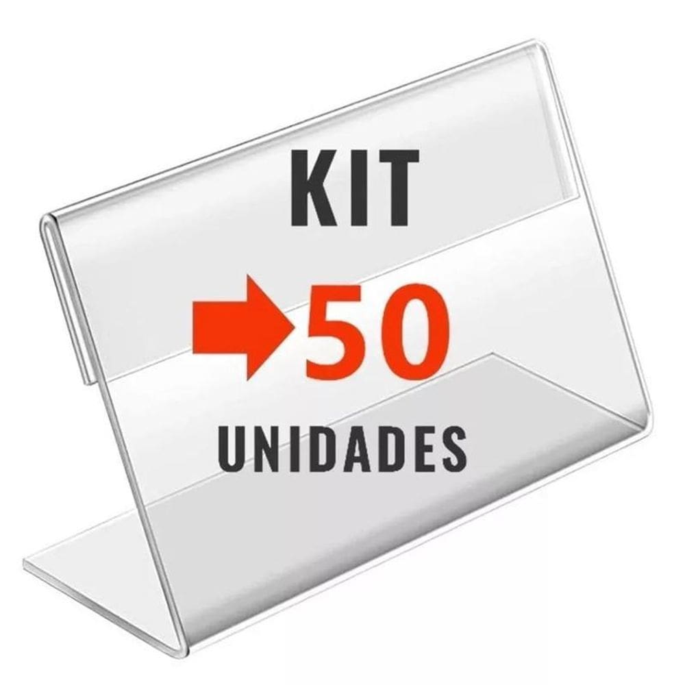Kit 50 Regua Porta Etiqueta Preço Prateleira Gondola Loja
