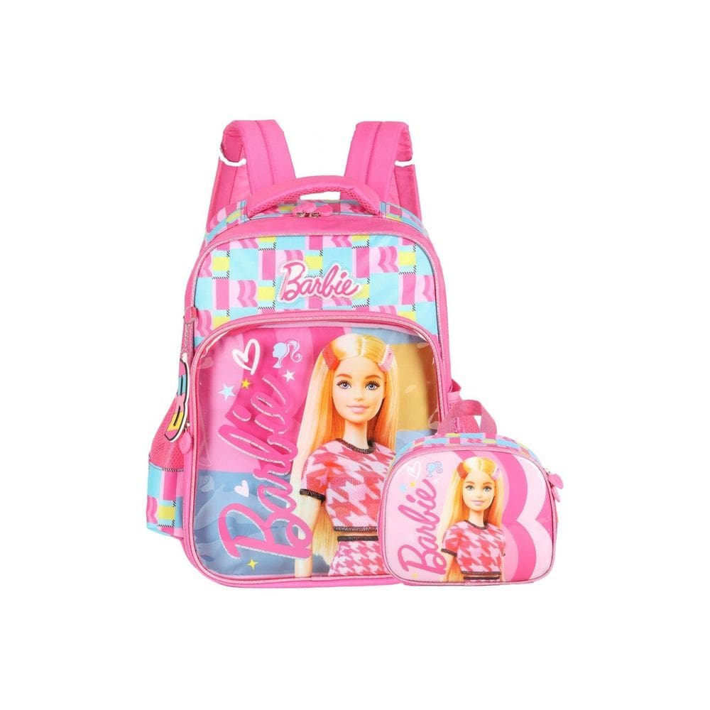 Kit Mochila Costas+Lancheira Térmica Barbie - Pink