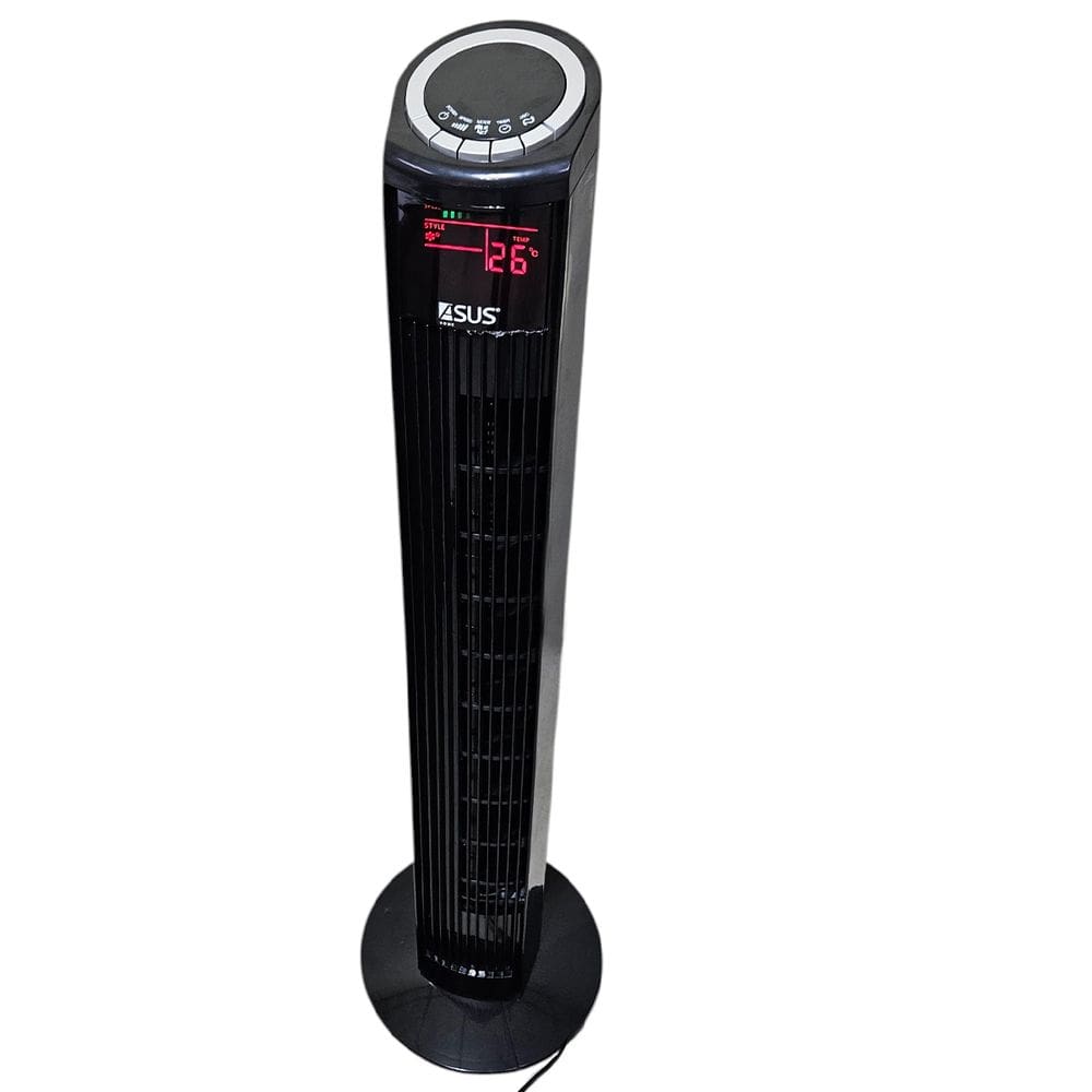 Ventilador Torre 70W Giratorio Oscila Silencioso Controle Painel Led 3 Velocidades