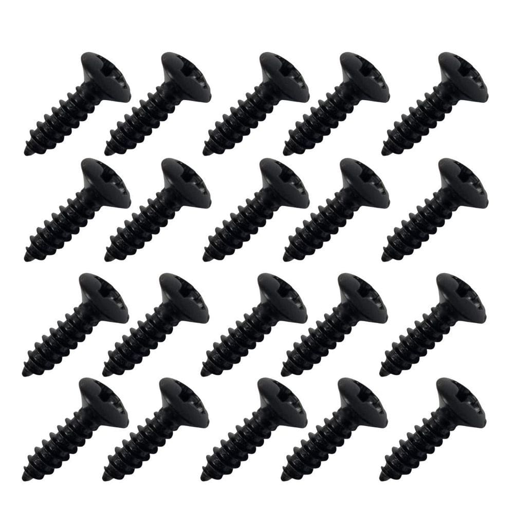 Kit 20 Parafuso Escudo 3Mm X 12Mm Guitarra Baixo Preto