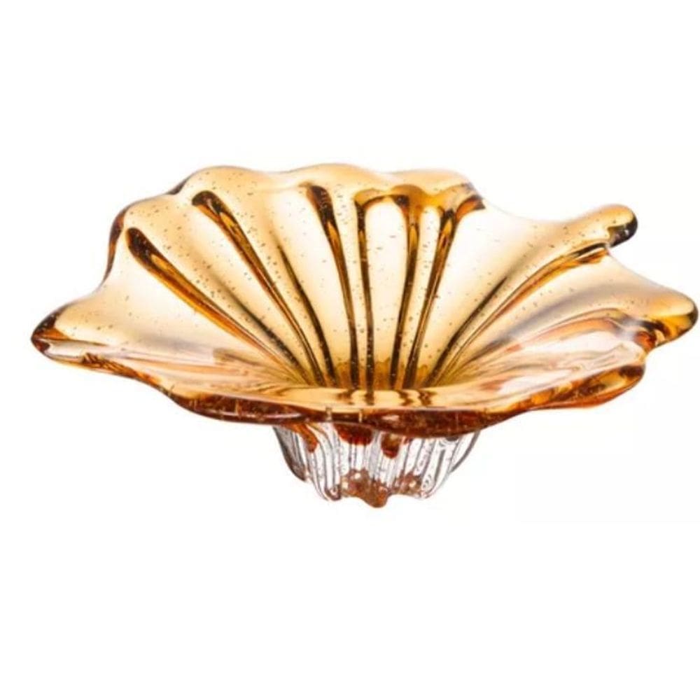 Centro De Mesa De Vidro Italy Ambar 22Cmx 19Cmx8Cm 220491