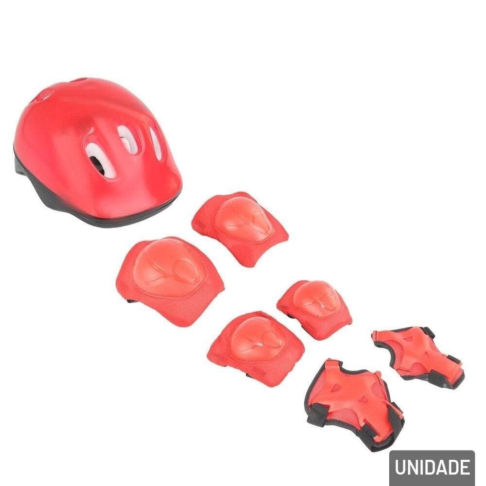 KIT de Proteção Radical Infantil 7 Pçs Vermelho - Tudo em Caixa