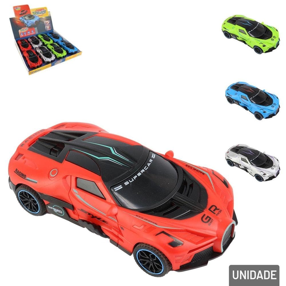 Carrinho de Fricção Plástico Sports Color - Tudo em Caixa