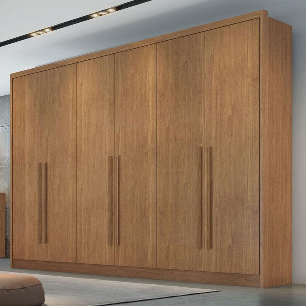 Guarda Roupa Casal Ambiente Livorno 6 Portas 4 Gavetas Cumaru 23 - Novo Horizonte