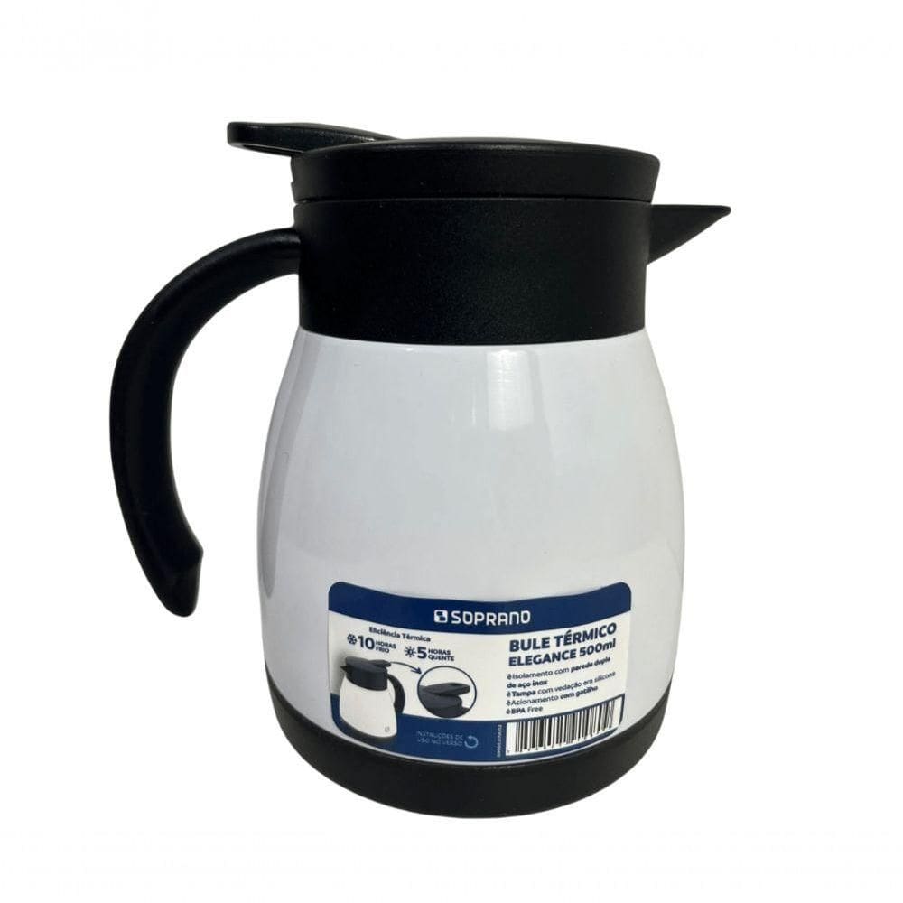 Bule Inox Elegance Garrafa Térmica Para Chá Café água 500ml Branco