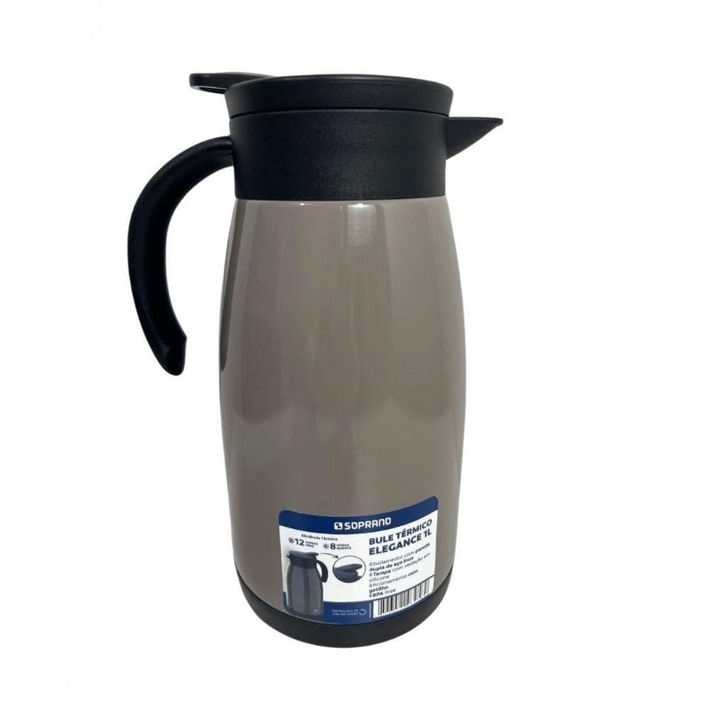 Bule Térmico Soprano 1 Litro Aço Inox Com Gatilho Fendi