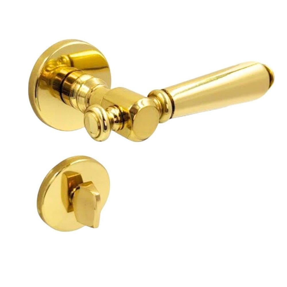 Fechadura Porta Banheiro Wc Roi Imab Dourada Brilhante 55 Mm