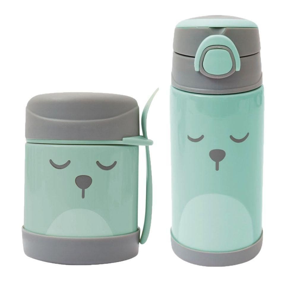 Kit Copo Garrafa E Pote Papinha Infantil Água Suco Buba