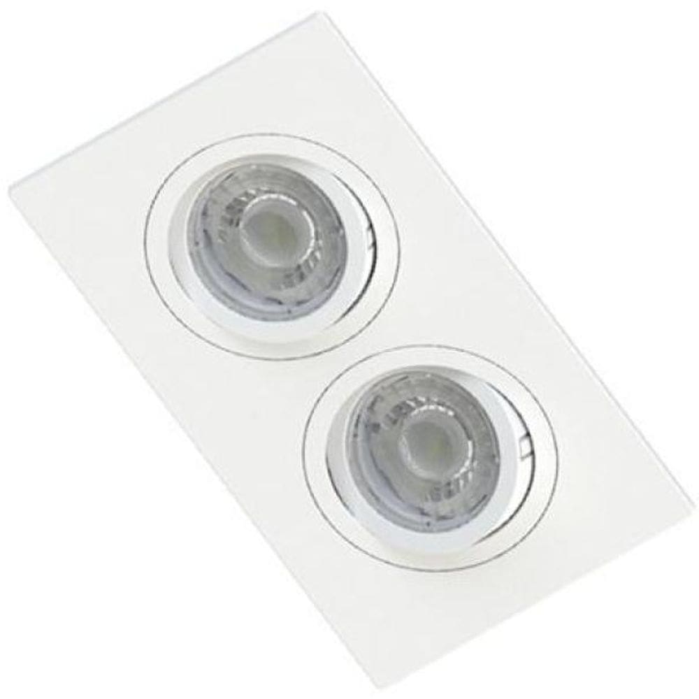 Spot De Embutir Plano Save Energy Para 2 Lâmpadas Mr16 Gu10