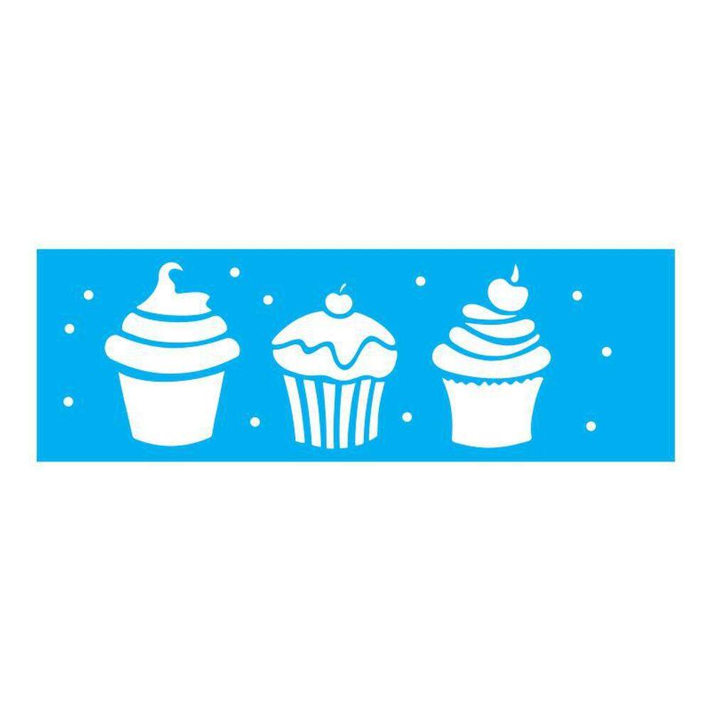 Stencil Tamako Cupcake Bolos - 10X30Cm - Ref 204
