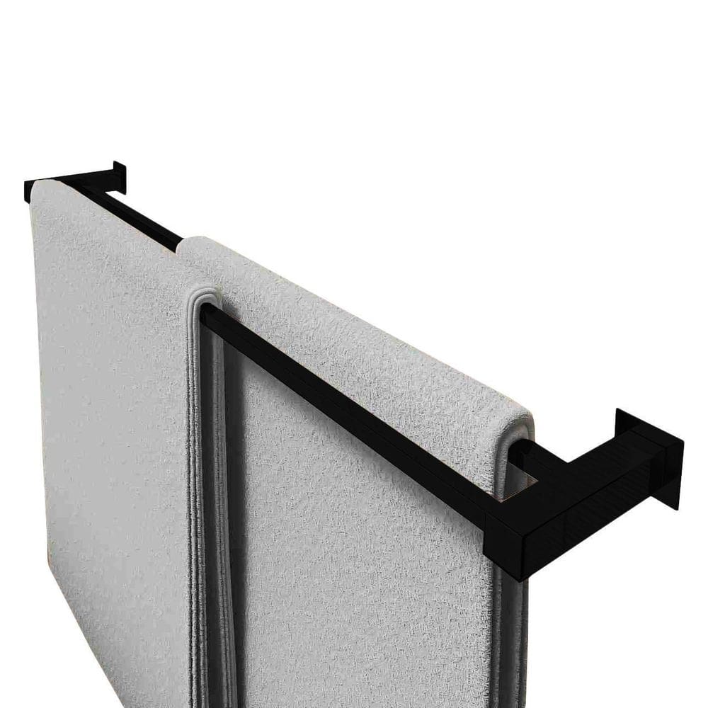 Toalheiro Duplo 50Cm Aço Inox 304 Polido Ou Preto Fosco