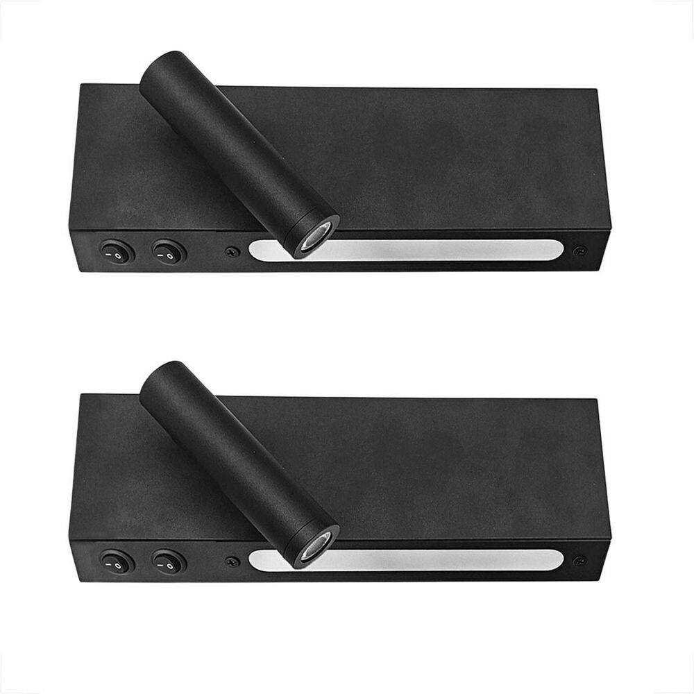 Kit 2 Arandela Parede Leitura Led Interruptor Luz Indireta