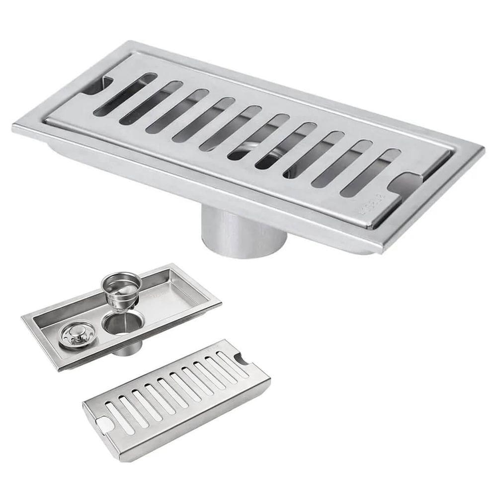 Grelha Ralo Linear Pluvial Aço Inox Cx Coletora Anti Insetos