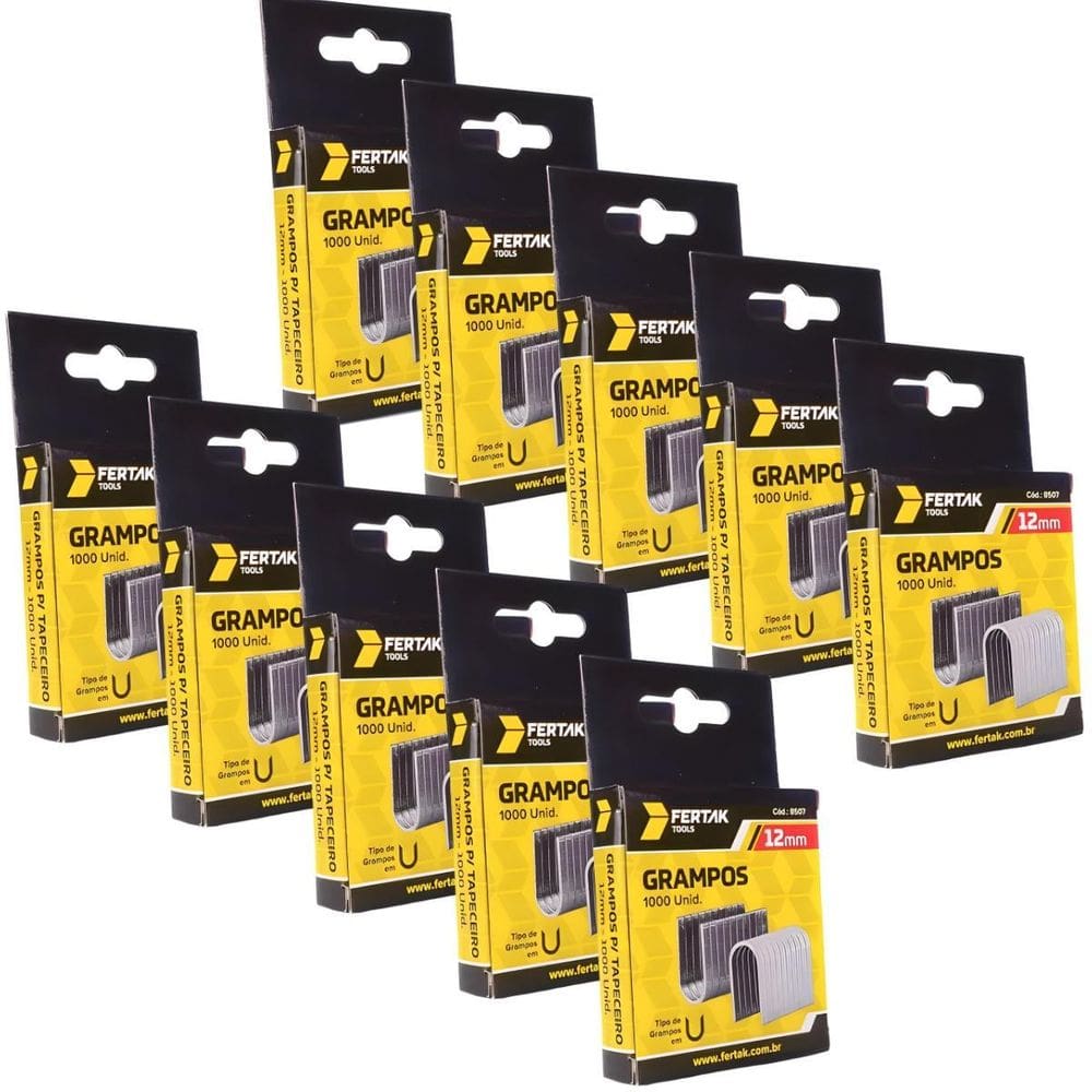 Grampos 12Mm Tipo U Para Grampeador De Pressão Com 10000 Un
