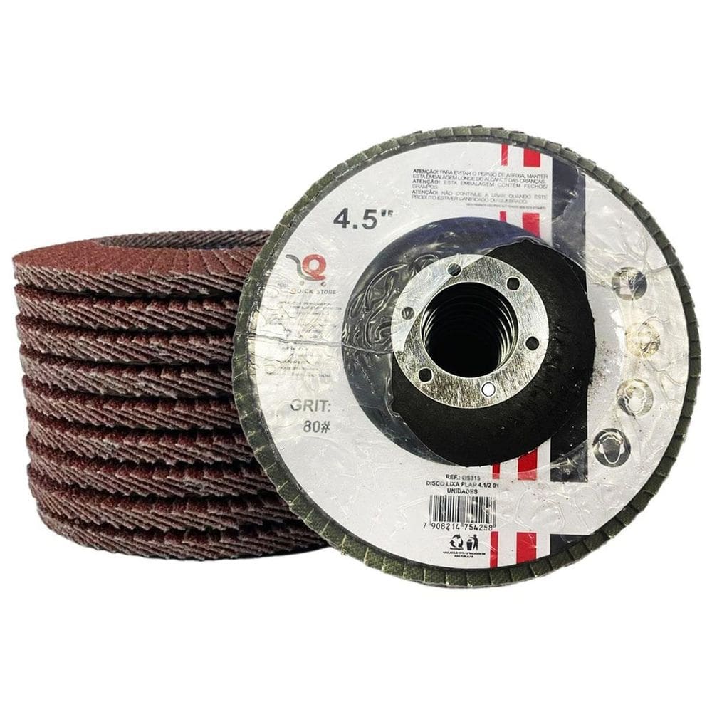 Disco De Lixa Flap 4.1/2 Grit 80 4.5 Kit 10 Peças