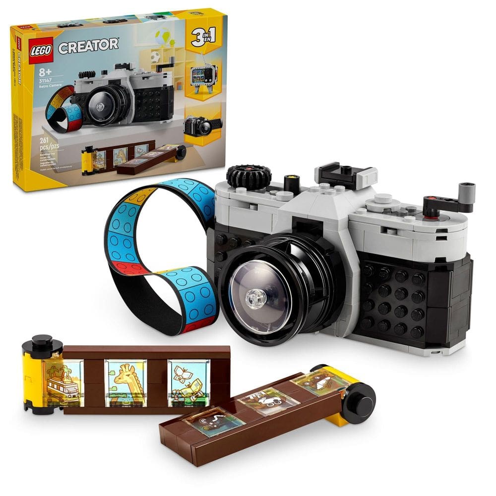 Câmera retrô Toy LEGO Creator 3 em 1 se transforma com adesivos