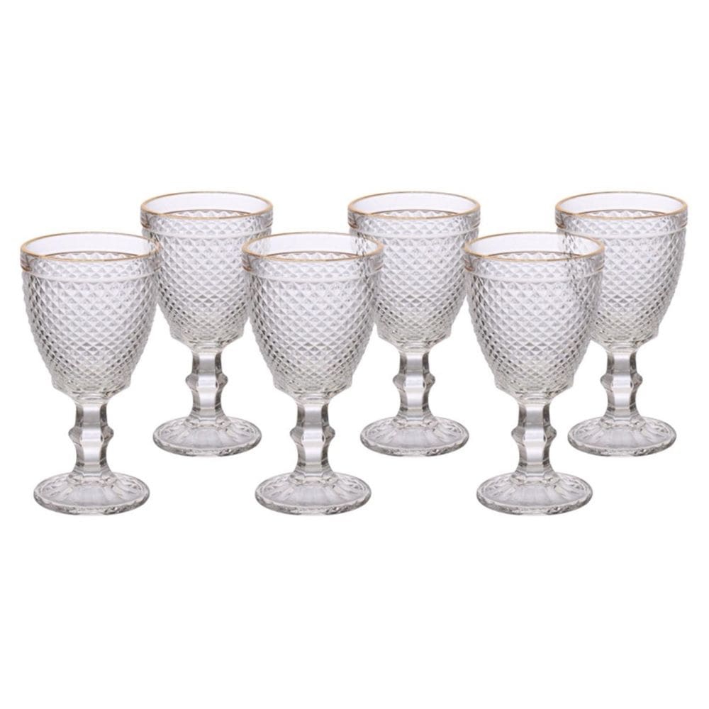 Jogo de Taça para Água Hauskraft 320 ml Borda Dourada com 6 Peças
