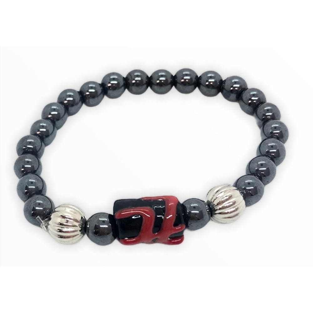 Pulseira Exu Hematita Firma E Silicone