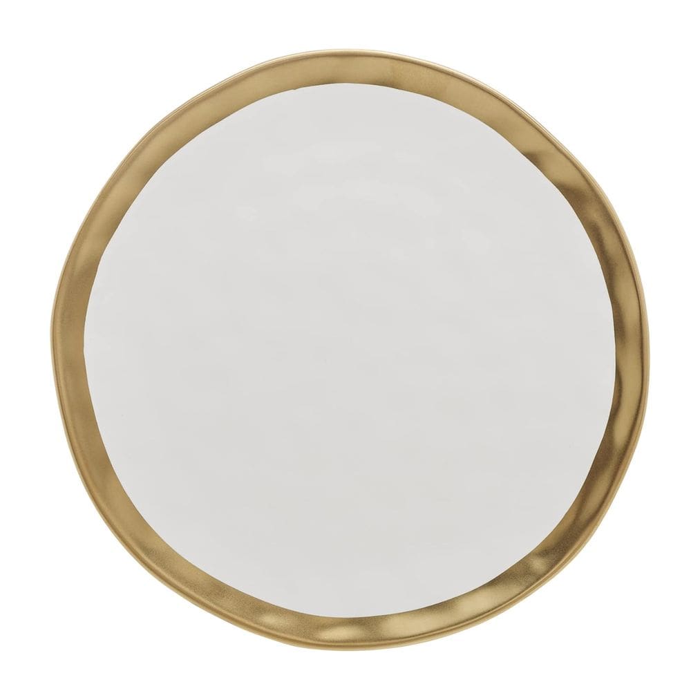 Prato Raso 25cm 18063 Porcelana Dubai Branco com Dourado Wolff
