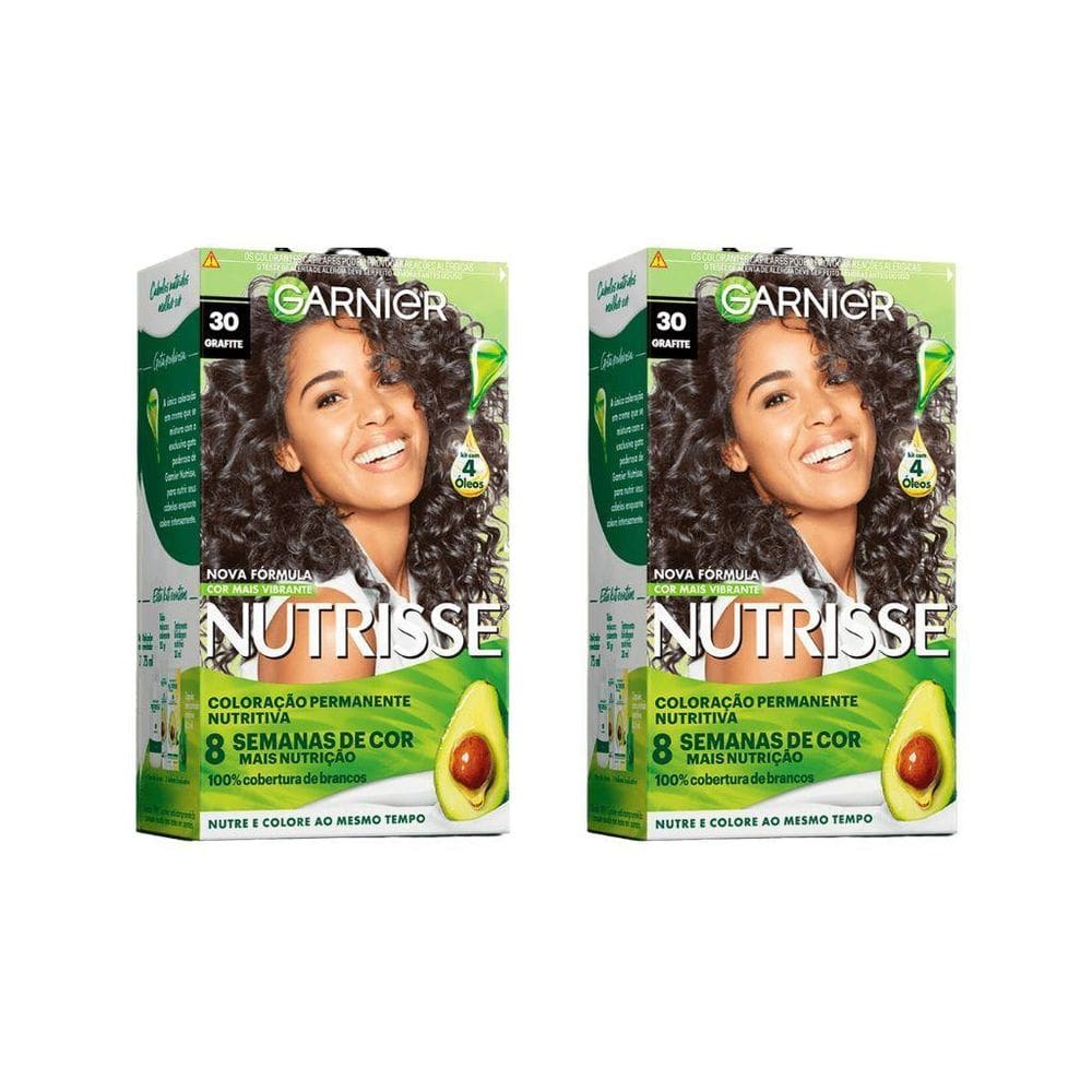 Coloraçao Nutrisse 30 Castanho Escuro / Grafite - Kit 2Un