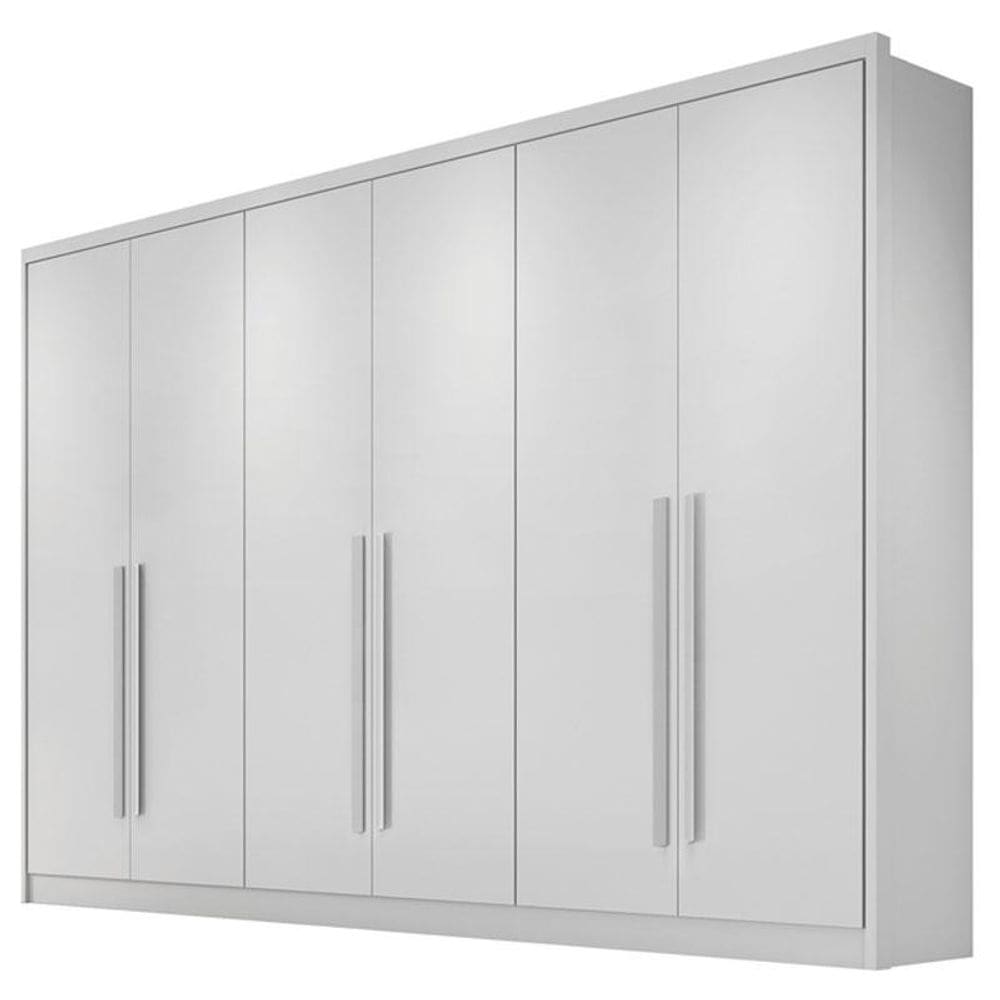 Guarda Roupa Casal Livorno 6 Portas 8 Gavetas Neve com Nicho - Novo Horizonte