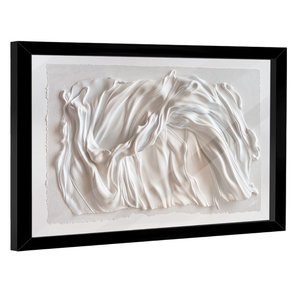 Quadro Decorativo Abstrato Tecido Branco