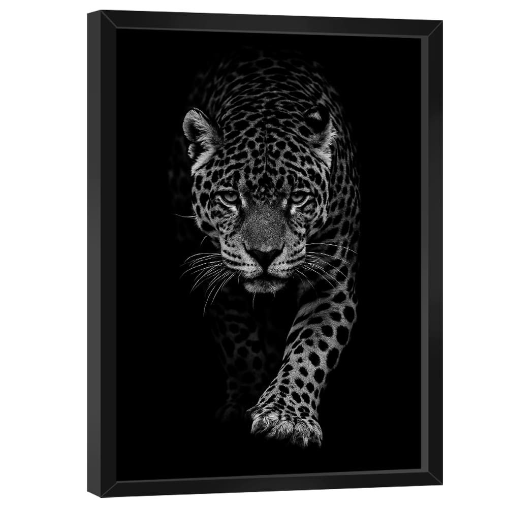 Quadro Decorativo Onça no Preto