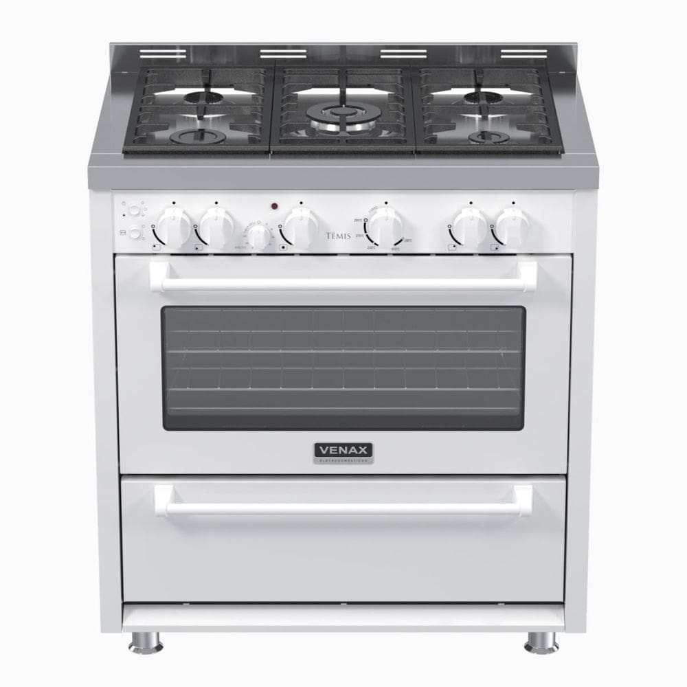 Fogao 5 Bocas Venax Temis Branco Gas Glp