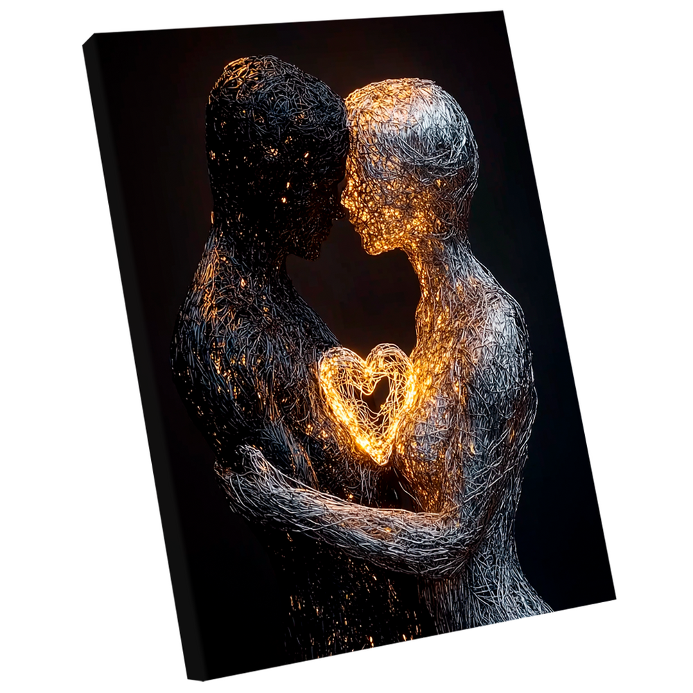 Quadro Decorativo Casal Fios de Metal