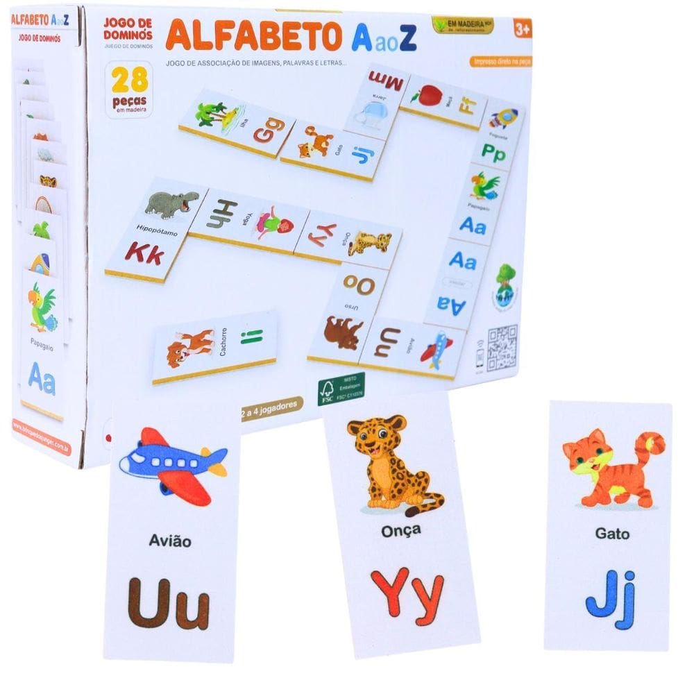 Jogo Do Alfabeto Dominó Do A Ao Z Alfabetização 754 - Junges