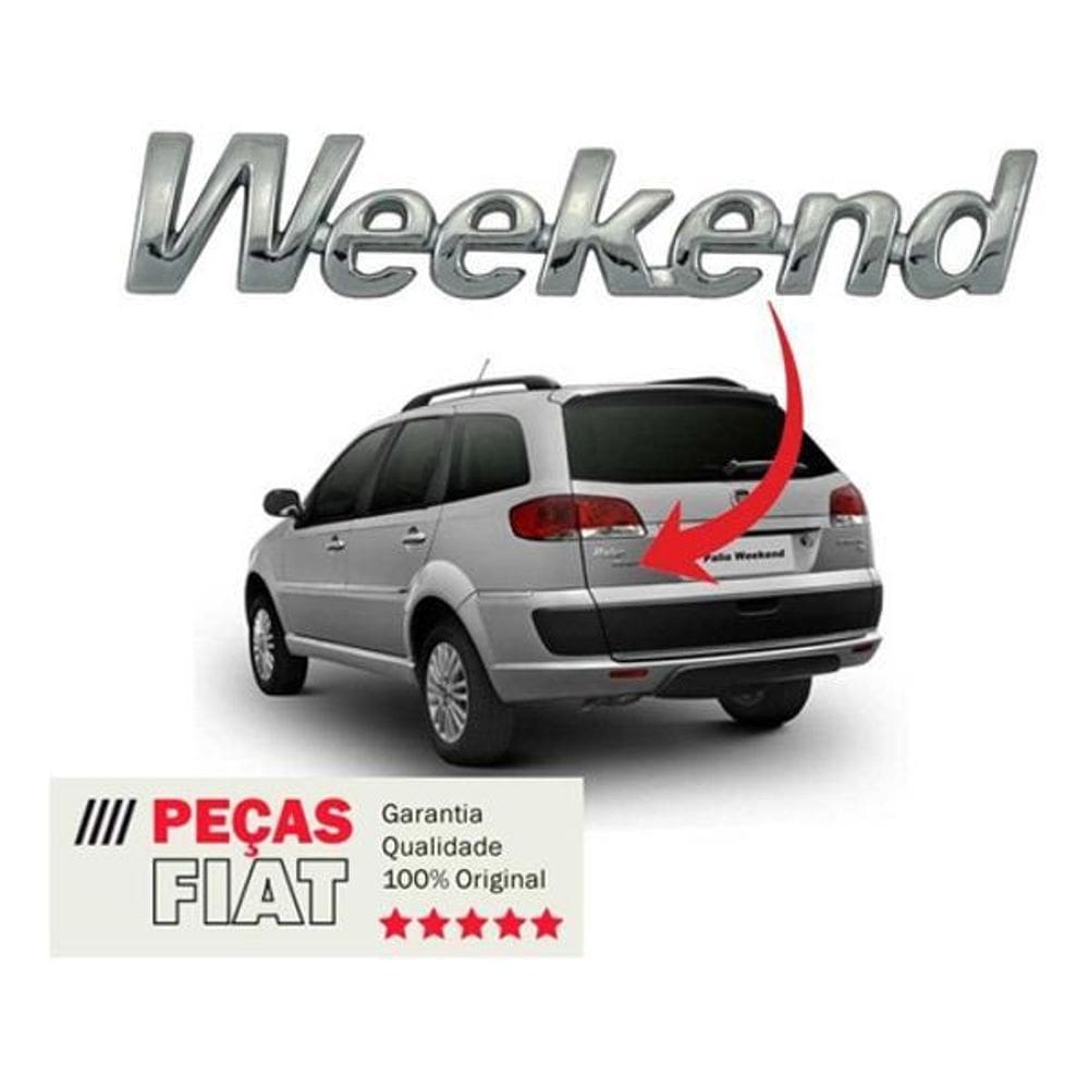 Emblema Cromado Weekend Traseiro Fiat Palio
