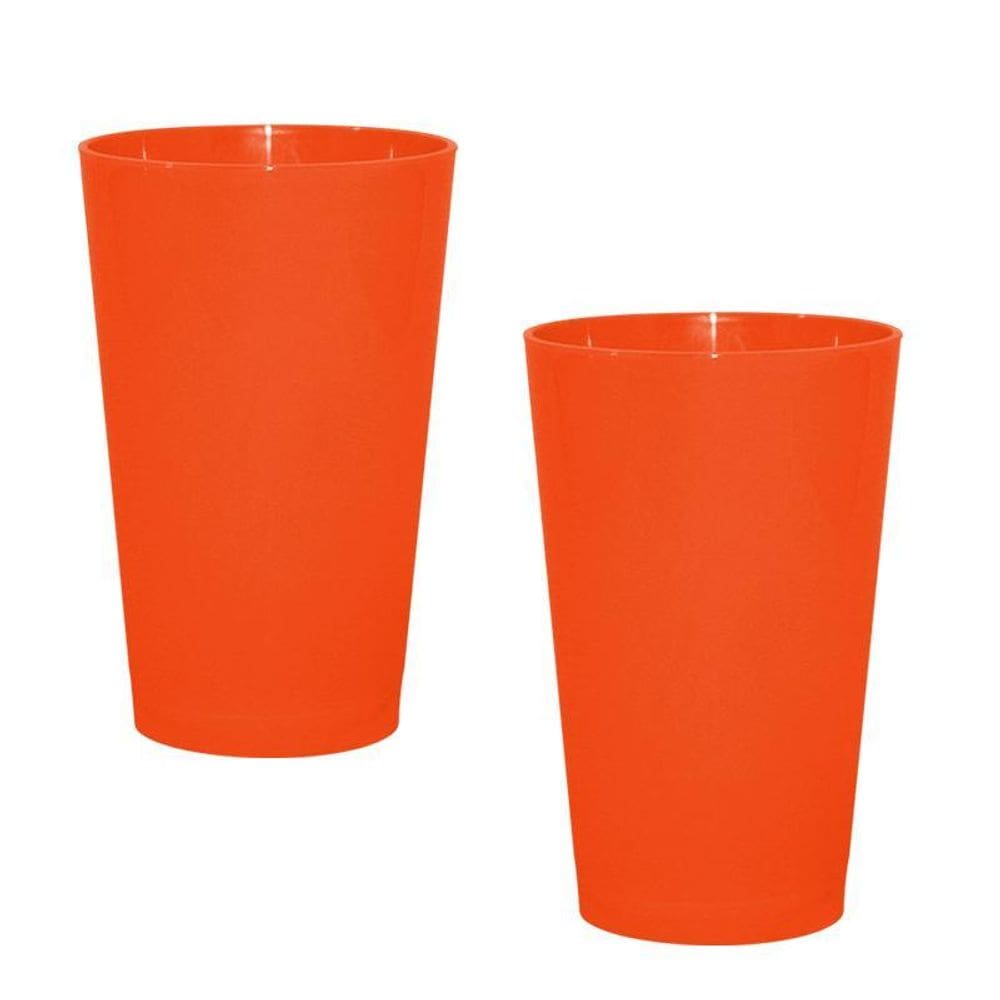 Kit 2 Copos Cancun Alaranjado 320Ml Plástico Premium