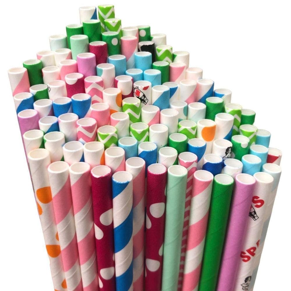 Kit 400 Canudo Colorido Papel 6Mm Biodegradável Drink Bebida