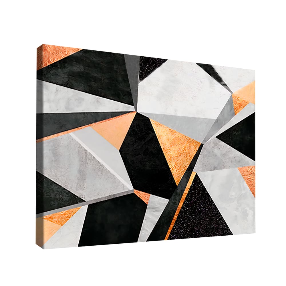 Quadro Decorativo Abstrato Laranja Preto -- BR ARTES