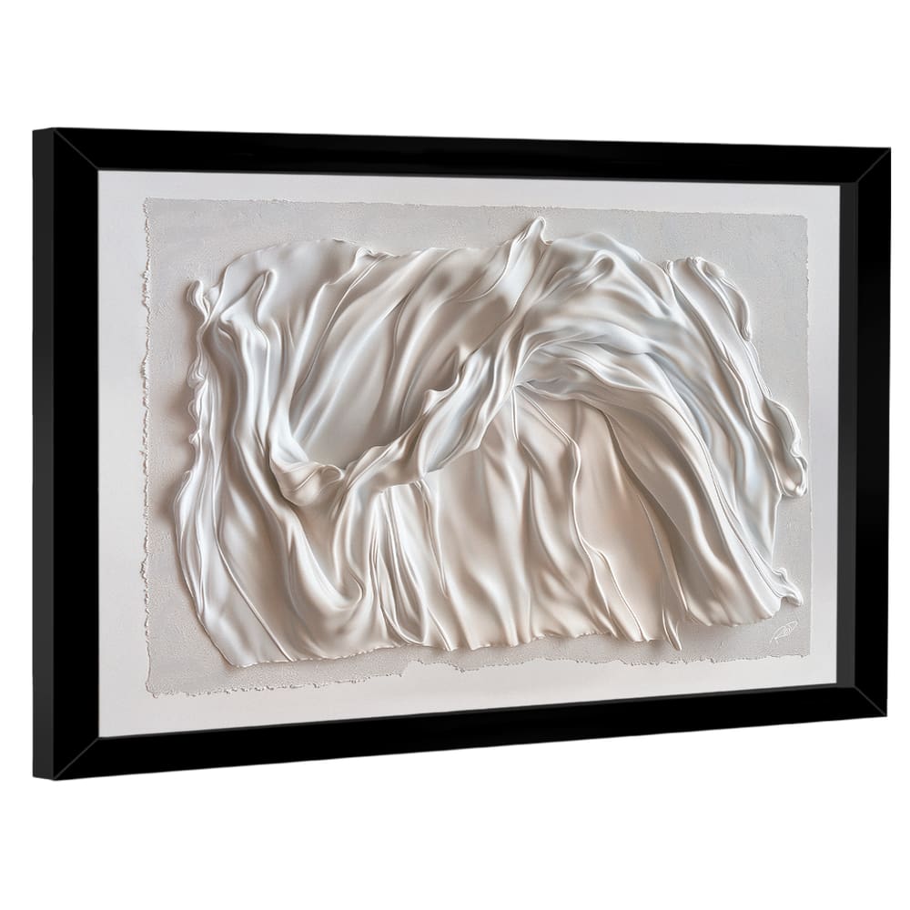 Quadro Decorativo Abstrato Tecido Branco