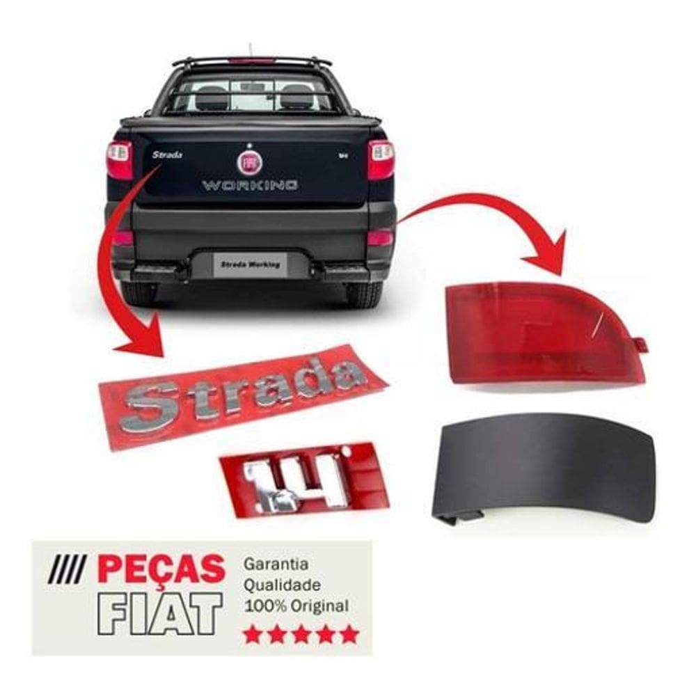 Kit Moldura Refletor Ponteira Ld Strada +Emblemas