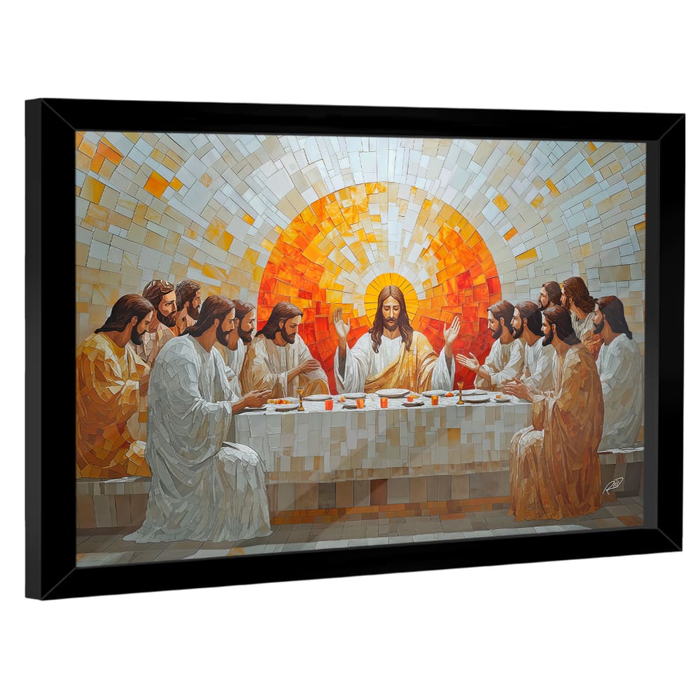 Quadro Decorativo Santa Ceia Estilo Geométrica