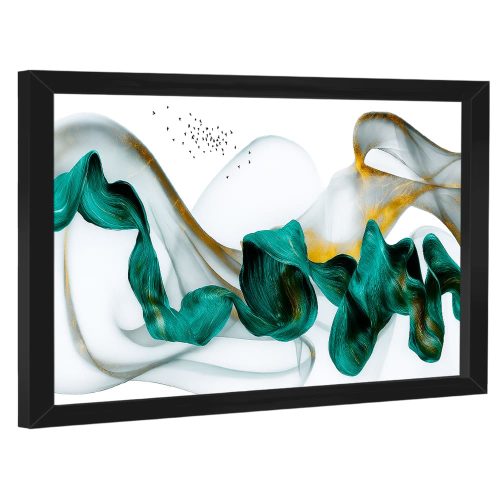 Quadro Decorativo Abstrato Fita Azul